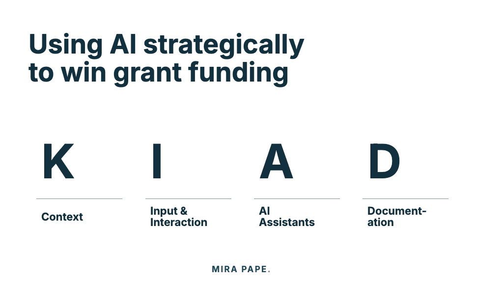 Using AI strategically to win grant funding: the KIAD approach